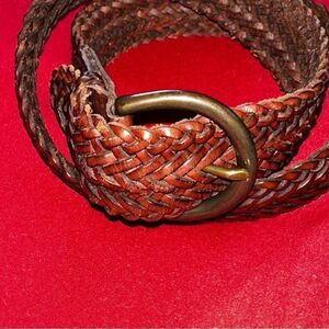 EDIE Bauer leather woven belt sz M